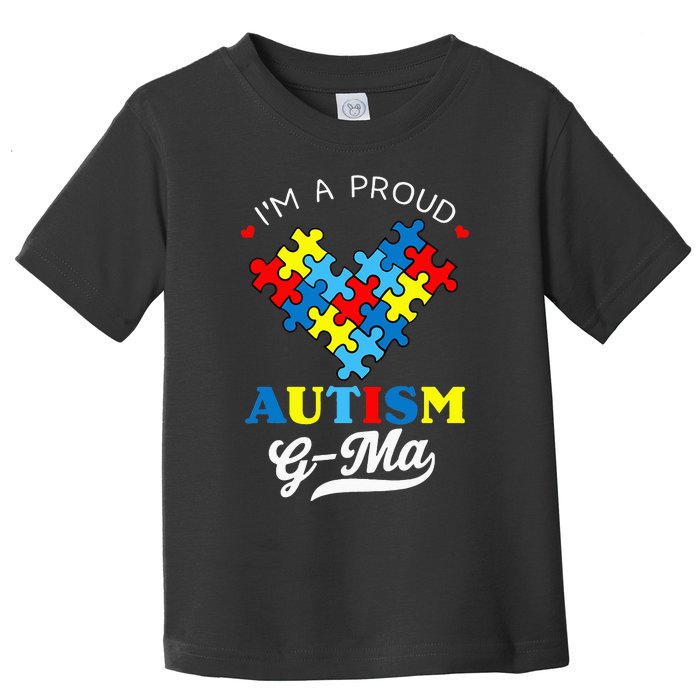 I'm A Proud Autism G-Ma Autism Awareness Heart Autistic  Toddler T-Shirt