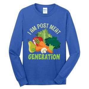 I Am Post Meat Generation Veggie Funny Veganism Gift Tall Long Sleeve T-Shirt