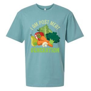 I Am Post Meat Generation Veggie Funny Veganism Gift Sueded Cloud Jersey T-Shirt