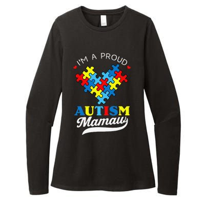 I'm A Proud Mamaw Autism Awareness Heart Autistic Grandchild Womens CVC Long Sleeve Shirt