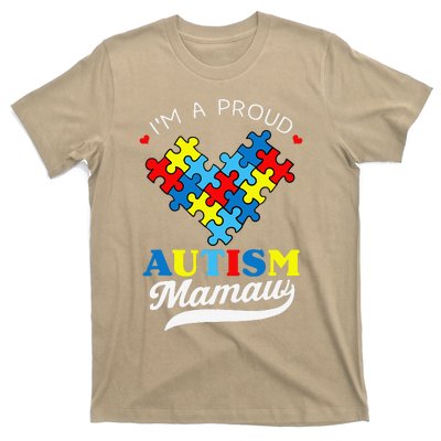 I'm A Proud Mamaw Autism Awareness Heart Autistic Grandchild T-Shirt