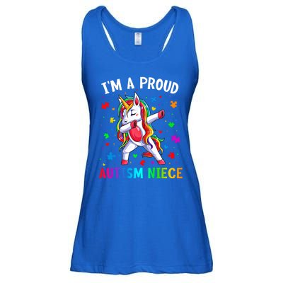 IM A Proud Autism Niece Dabbing Unicorn Autism Puzzle Piece Cute Gift Ladies Essential Flowy Tank