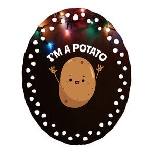 IM A Potato Taters Spud Tattie Vegan Lover Keto Ceramic Oval Ornament