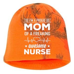 I'm A Proud Mom Of A Freaking Awesome Nurse Kati - Camo Knit Beanie