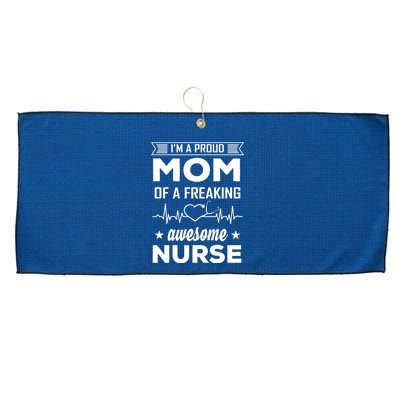 I'm A Proud Mom Of A Freaking Awesome Nurse Large Microfiber Waffle Golf Towel