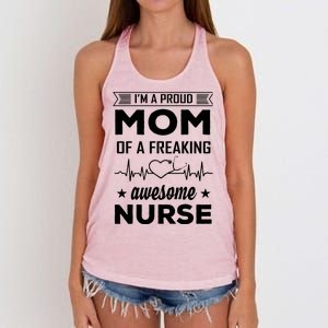 I'm A Proud Mom Of A Freaking Awesome Nurse Women's Knotted Racerback Tank