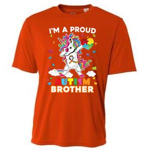 IM A Proud Brother Dabbing Unicorn Autism Awareness Puzzle Gift Cooling Performance Crew T-Shirt