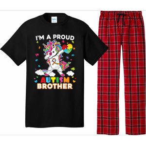 IM A Proud Brother Dabbing Unicorn Autism Awareness Puzzle Gift Pajama Set