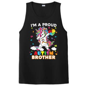 IM A Proud Brother Dabbing Unicorn Autism Awareness Puzzle Gift PosiCharge Competitor Tank