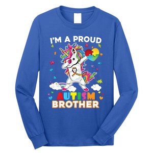 IM A Proud Brother Dabbing Unicorn Autism Awareness Puzzle Gift Long Sleeve Shirt