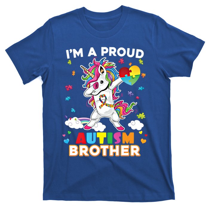 IM A Proud Brother Dabbing Unicorn Autism Awareness Puzzle Gift T-Shirt