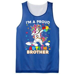 IM A Proud Brother Dabbing Unicorn Autism Awareness Puzzle Gift Mesh Reversible Basketball Jersey Tank