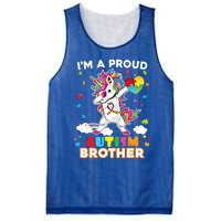 IM A Proud Brother Dabbing Unicorn Autism Awareness Puzzle Gift Mesh Reversible Basketball Jersey Tank