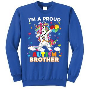 IM A Proud Brother Dabbing Unicorn Autism Awareness Puzzle Gift Tall Sweatshirt