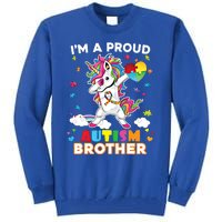 IM A Proud Brother Dabbing Unicorn Autism Awareness Puzzle Gift Tall Sweatshirt