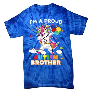 IM A Proud Brother Dabbing Unicorn Autism Awareness Puzzle Gift Tie-Dye T-Shirt