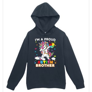 IM A Proud Brother Dabbing Unicorn Autism Awareness Puzzle Gift Urban Pullover Hoodie