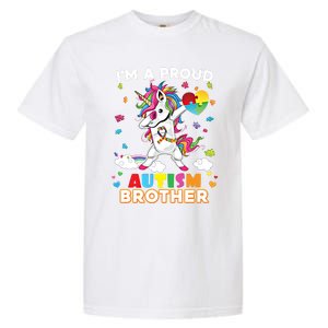 IM A Proud Brother Dabbing Unicorn Autism Awareness Puzzle Gift Garment-Dyed Heavyweight T-Shirt