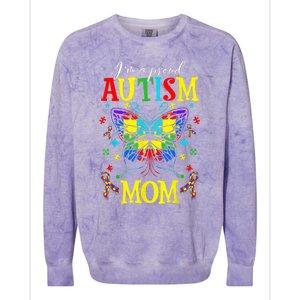 I'm A Proud Autism Mom Autism Awareness Butterfly For Wo Colorblast Crewneck Sweatshirt