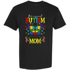 I'm A Proud Autism Mom Autism Awareness Butterfly For Wo Garment-Dyed Heavyweight T-Shirt