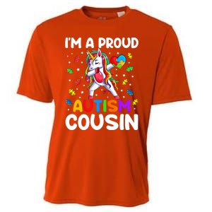 IM A Proud Cousin Autism Awareness Dabbing Unicorn Cute Gift Cooling Performance Crew T-Shirt