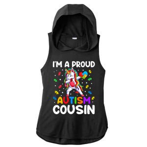 IM A Proud Cousin Autism Awareness Dabbing Unicorn Cute Gift Ladies PosiCharge Tri-Blend Wicking Draft Hoodie Tank