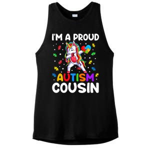 IM A Proud Cousin Autism Awareness Dabbing Unicorn Cute Gift Ladies PosiCharge Tri-Blend Wicking Tank