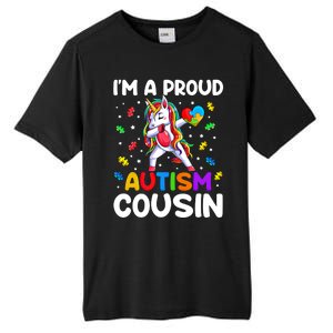 IM A Proud Cousin Autism Awareness Dabbing Unicorn Cute Gift Tall Fusion ChromaSoft Performance T-Shirt