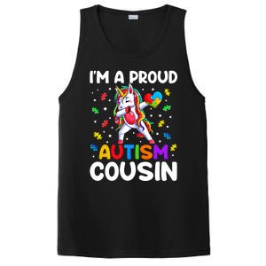 IM A Proud Cousin Autism Awareness Dabbing Unicorn Cute Gift PosiCharge Competitor Tank