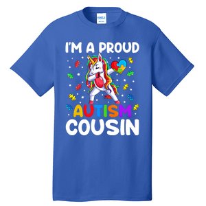 IM A Proud Cousin Autism Awareness Dabbing Unicorn Cute Gift Tall T-Shirt