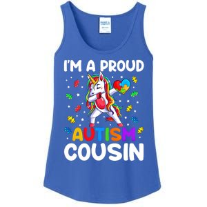 IM A Proud Cousin Autism Awareness Dabbing Unicorn Cute Gift Ladies Essential Tank