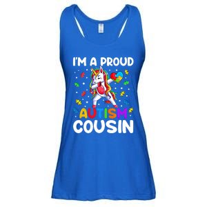 IM A Proud Cousin Autism Awareness Dabbing Unicorn Cute Gift Ladies Essential Flowy Tank