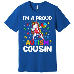 IM A Proud Cousin Autism Awareness Dabbing Unicorn Cute Gift Premium T-Shirt