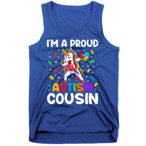 IM A Proud Cousin Autism Awareness Dabbing Unicorn Cute Gift Tank Top