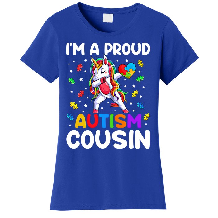 IM A Proud Cousin Autism Awareness Dabbing Unicorn Cute Gift Women's T-Shirt