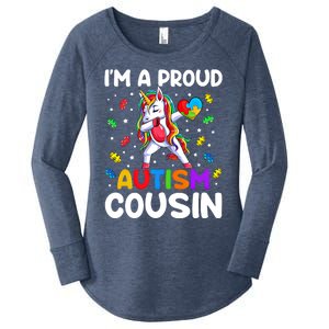 IM A Proud Cousin Autism Awareness Dabbing Unicorn Cute Gift Women's Perfect Tri Tunic Long Sleeve Shirt