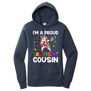 IM A Proud Cousin Autism Awareness Dabbing Unicorn Cute Gift Women's Pullover Hoodie