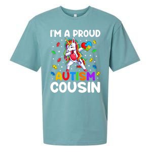 IM A Proud Cousin Autism Awareness Dabbing Unicorn Cute Gift Sueded Cloud Jersey T-Shirt