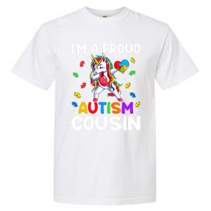 IM A Proud Cousin Autism Awareness Dabbing Unicorn Cute Gift Garment-Dyed Heavyweight T-Shirt