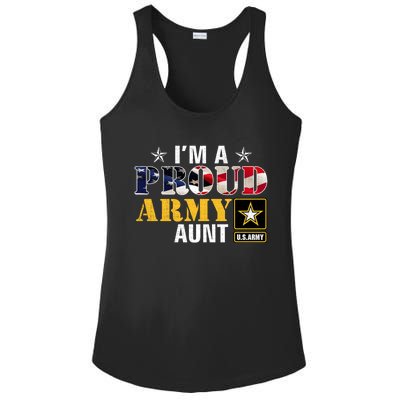 Im A Proud Army Aunt American Flag Military Gift Veteran Gift Ladies PosiCharge Competitor Racerback Tank