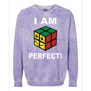 I Am Perfect Funny Retro Cube Meme Colorblast Crewneck Sweatshirt