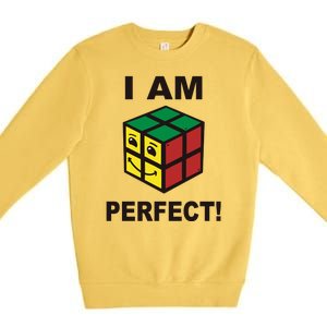 I Am Perfect Funny Retro Cube Meme Premium Crewneck Sweatshirt