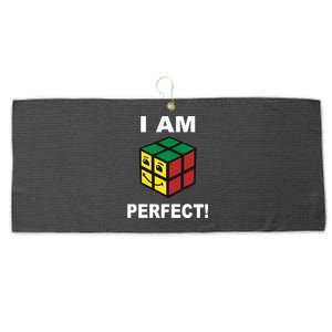 I Am Perfect Funny Retro Cube Meme Large Microfiber Waffle Golf Towel