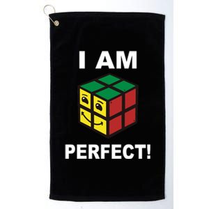 I Am Perfect Funny Retro Cube Meme Platinum Collection Golf Towel