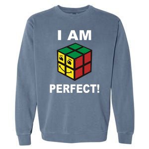 I Am Perfect Funny Retro Cube Meme Garment-Dyed Sweatshirt