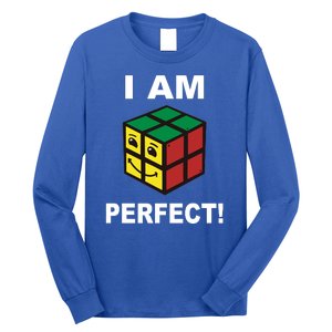 I Am Perfect Funny Retro Cube Meme Long Sleeve Shirt