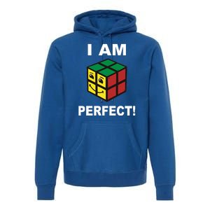 I Am Perfect Funny Retro Cube Meme Premium Hoodie