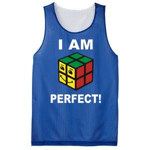 I Am Perfect Funny Retro Cube Meme Mesh Reversible Basketball Jersey Tank