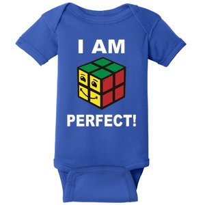 I Am Perfect Funny Retro Cube Meme Baby Bodysuit