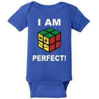 I Am Perfect Funny Retro Cube Meme Baby Bodysuit